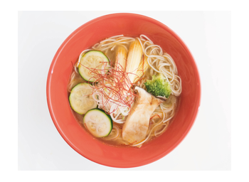 The image is an example of cooking. Limes, baby corns, broccoli, green onions, mushrooms are not included in the product.